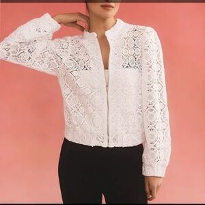 ANTHROPOLOGIE
Crochet Bomber Jacket Size Small